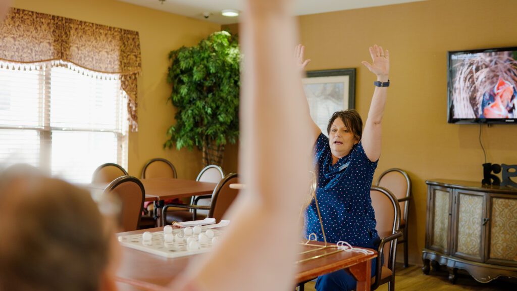An activity game at Kathrine's Place a skilled nursing facility